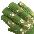 Damen Heavy Duty Green Synthetic Leder Palm Reflexion Artikel Schnalle Blume bedruckte Hausgarten Arbeit Handschuhe